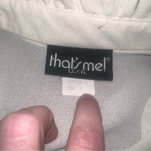 Vintage That’s Me! USA Button-Down High Neck Ruffled Sheer Blouse 100% Polyester - Picture 9 of 9